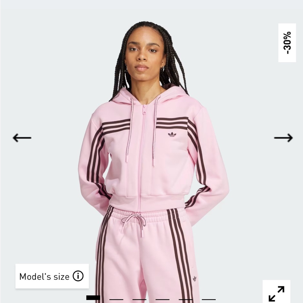 NWOT Adidas Small Pink Crop Hoodie